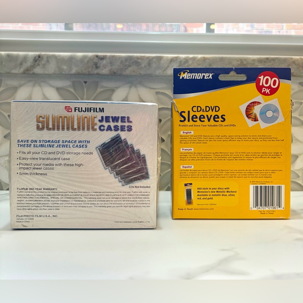 Fuji Slimline Jewel Cases & Memorex CD/DVD Sleeves Pack - Picture 4 of 4